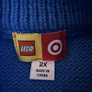 Lego Women’s Sz 2X Target Blue Textured Crewneck Sweater Plus Playful Artsy